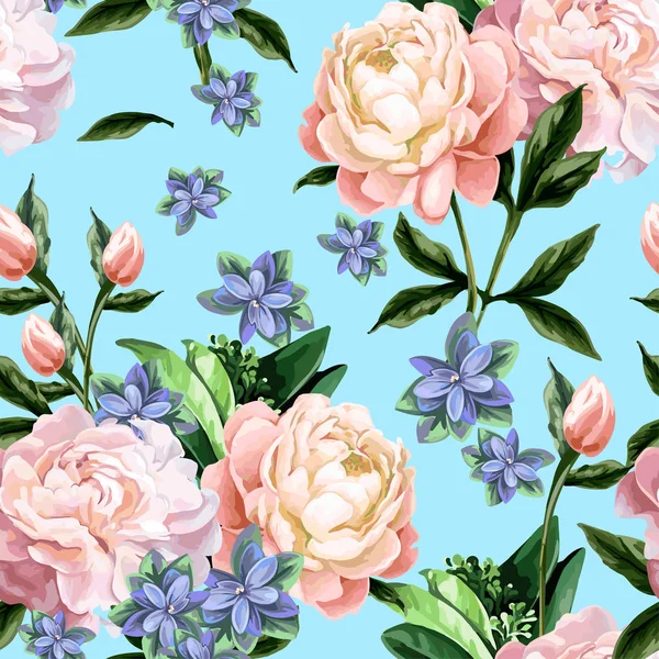 Seamless pattern with peonies. — Stock Illustration Seamless pattern with peonies. Stock Illustration