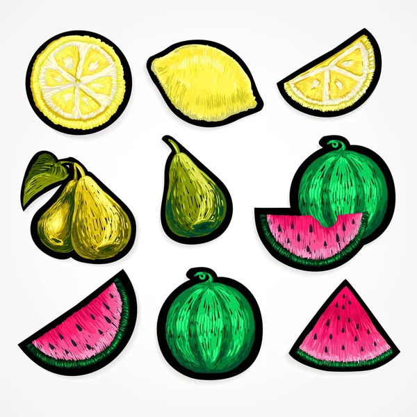 Conjunto de frutas — Archivo Imágenes Vectoriales