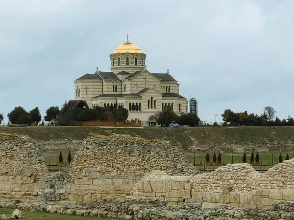 Cathédrale Vladimir Chersonese Les Ruines Historiques Des Murs — Photo