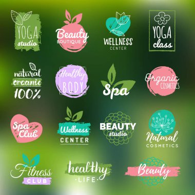  Sağlık ve güzellik bakımı logoları veya etiketleri