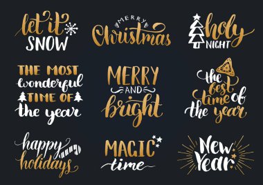 Noel kaligrafi letterings ayarla