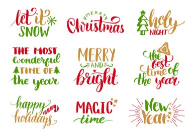 Noel kaligrafi letterings ayarla