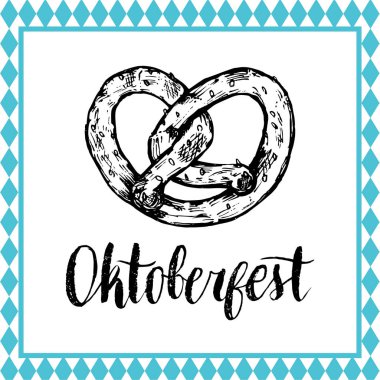 Bavyera simit oktoberfest işareti ile kroki