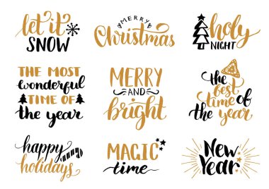 Noel kaligrafi letterings ayarla