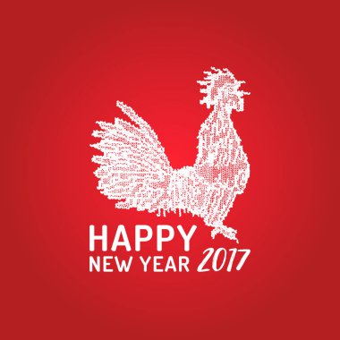 Yeni yıl horoz tebrik kartı