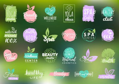  Sağlık ve güzellik bakımı logoları veya etiketleri