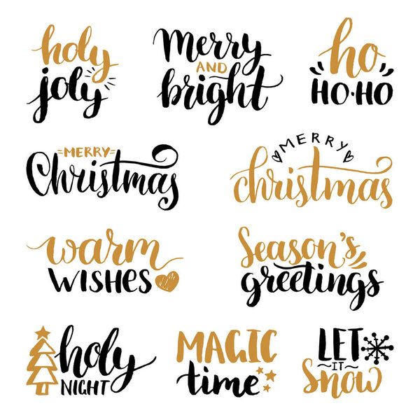 Christmas calligraphic letterings set