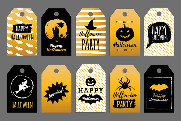 Conjunto de etiquetas de Halloween — Vector de stock