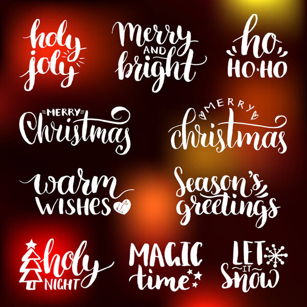 Christmas calligraphic letterings set