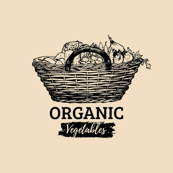 Organické potraviny ručně tažené ikona — Stockový vektor