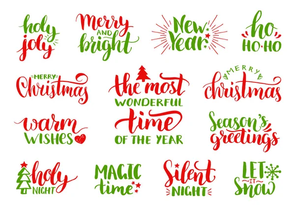 Ensemble de lettres calligraphiques de Noël — Image vectorielle