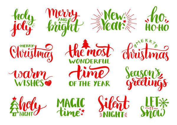Christmas calligraphic letterings set