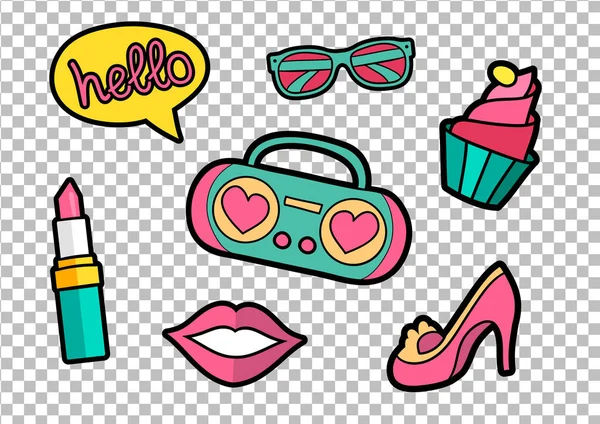 Parches de moda conjunto — Vector de stock