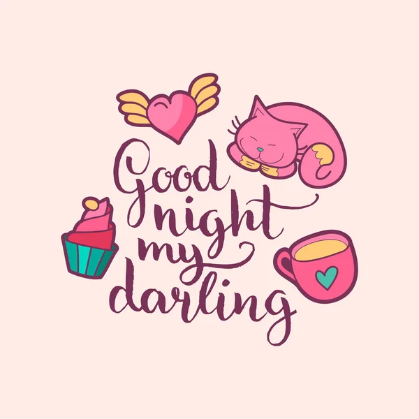 Buenas noches, mi amor. — Vector de stock