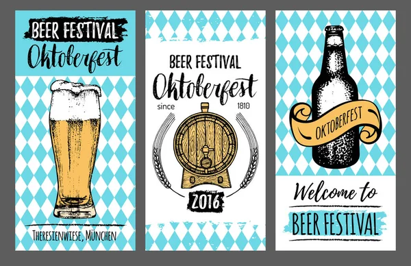 Oktoberfest vintage banners set — Stockvector