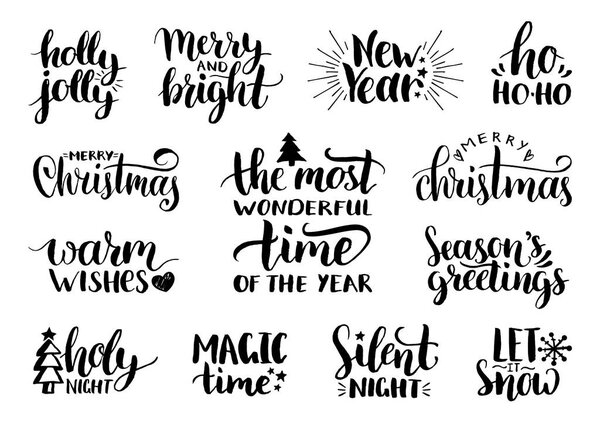 Christmas calligraphic letterings set