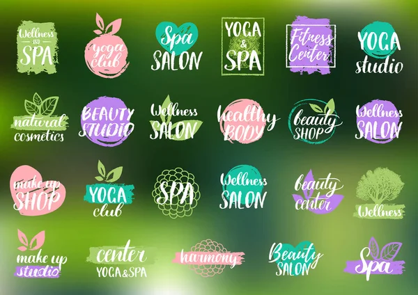 Logos ou étiquettes de soins de santé et de beauté — Image vectorielle