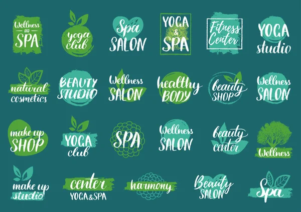 Logos ou étiquettes de soins de santé et de beauté — Image vectorielle