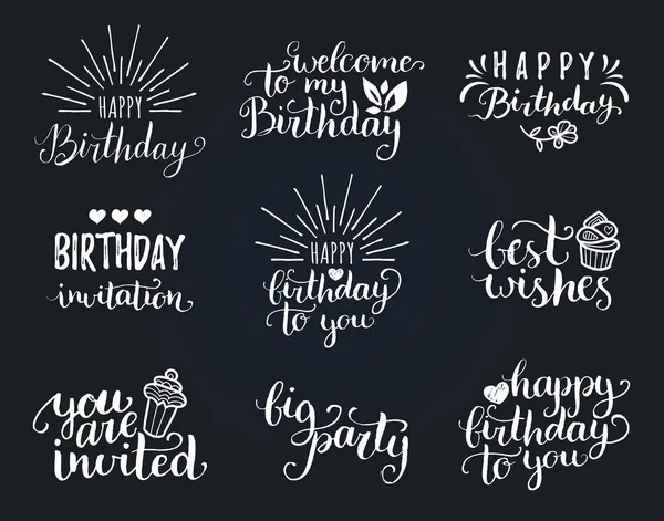 Ensemble de lettres d'anniversaire — Image vectorielle