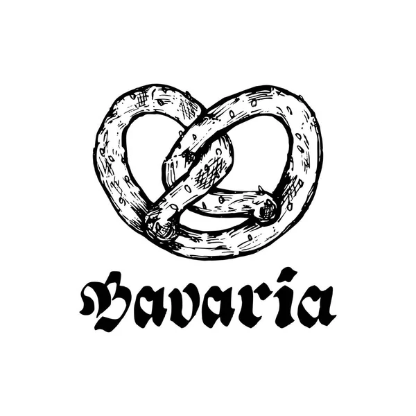 Bávaro boceto pretzel — Archivo Imágenes Vectoriales