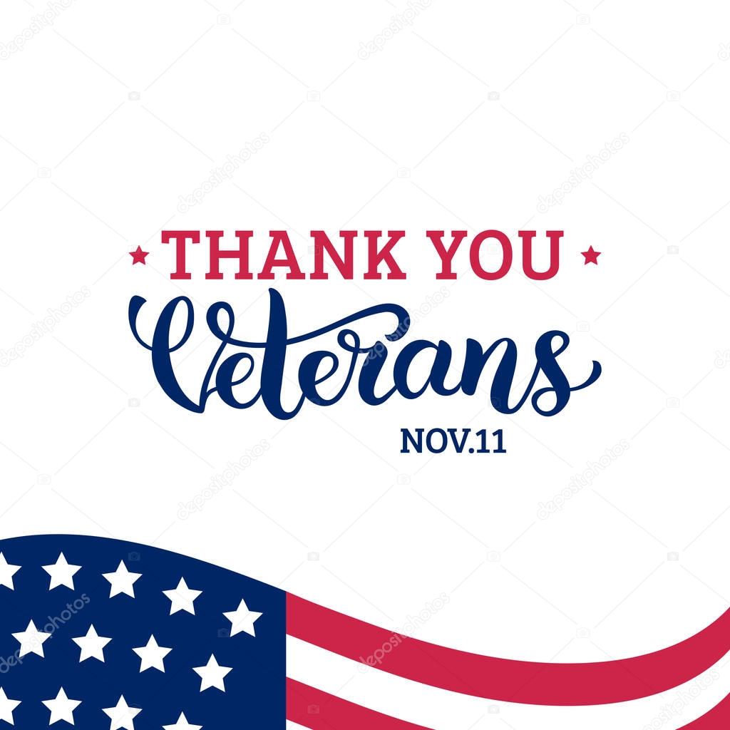 Veterans Day greeting card, vector illustration