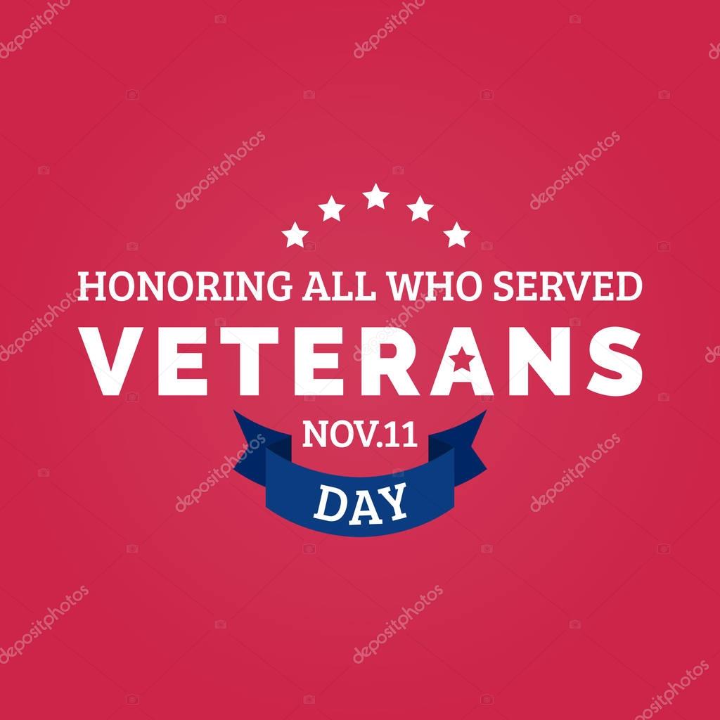 Veterans Day greeting card, vector illustration
