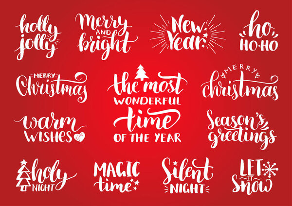 Christmas calligraphic letterings set