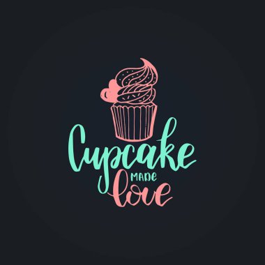 Yazı seviştik cupcake logosu