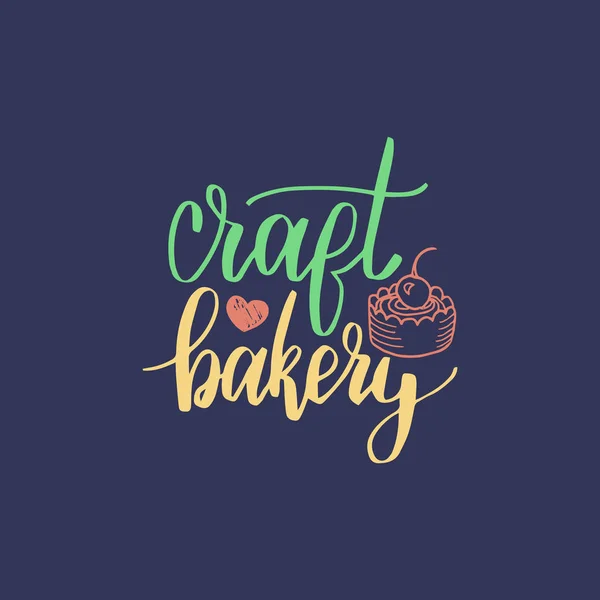 Ambachtelijke bakkerij belettering logo — Stockvector