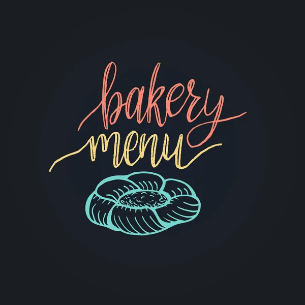 Panadería menú letras logo — Vector de stock