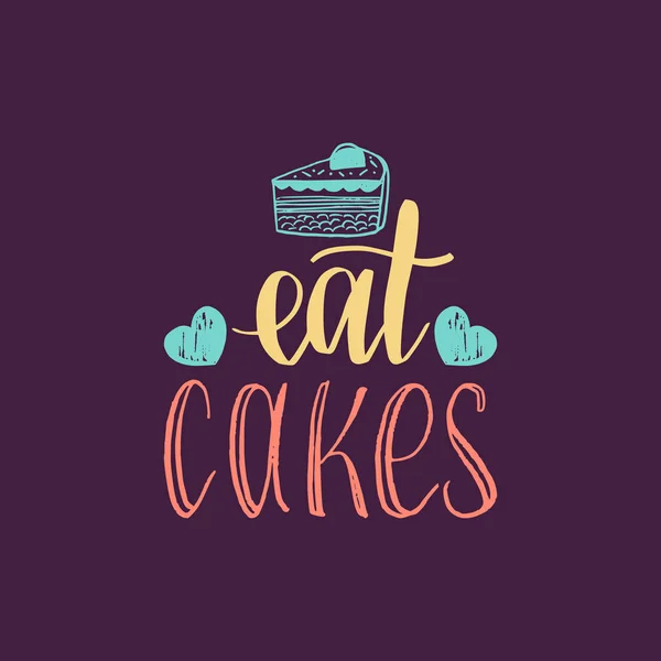 Coma el logotipo de letras de pasteles — Vector de stock