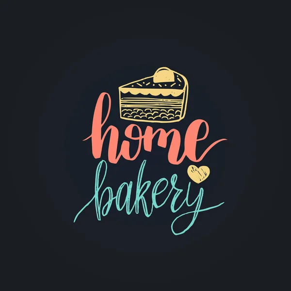 Home bakkerij belettering logo — Stockvector