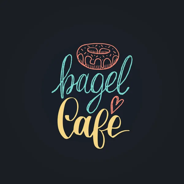 Bagel Cafe logotipo letras —  Vetores de Stock