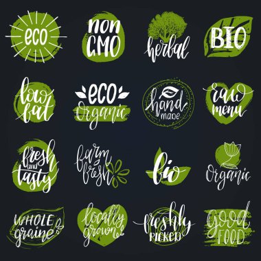 organic logos or signs clipart