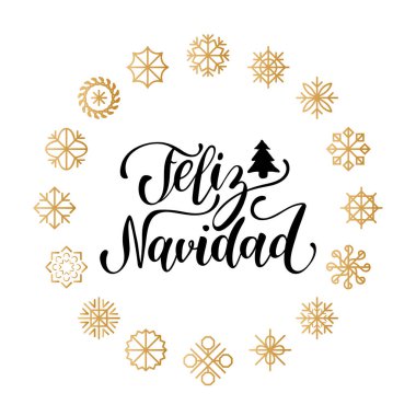 Feliz Navidad lettering design clipart