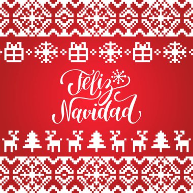 lettering Feliz Navidad clipart