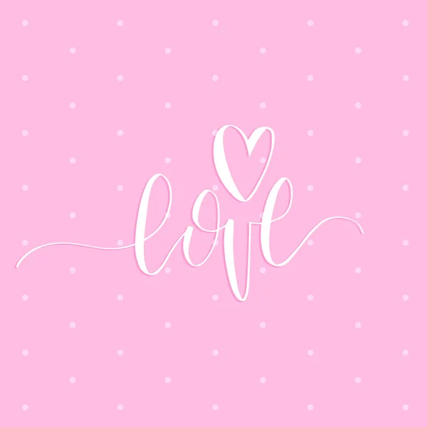 Valentine's day handwritten lettering card — Stock Vector