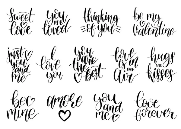 Set de letras manuscritas para el día de San Valentín — Vector de stock