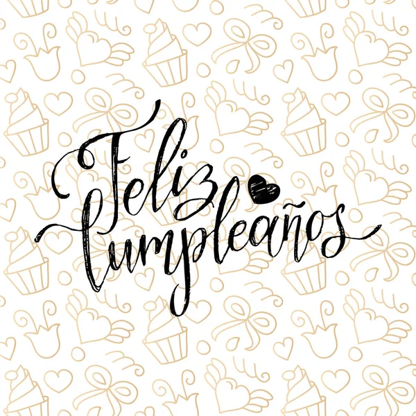 Feliz Cumpleanos lettering design — Stock Vector