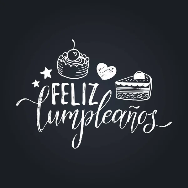 Feliz Cumpleanos lettering design — Stock Vector