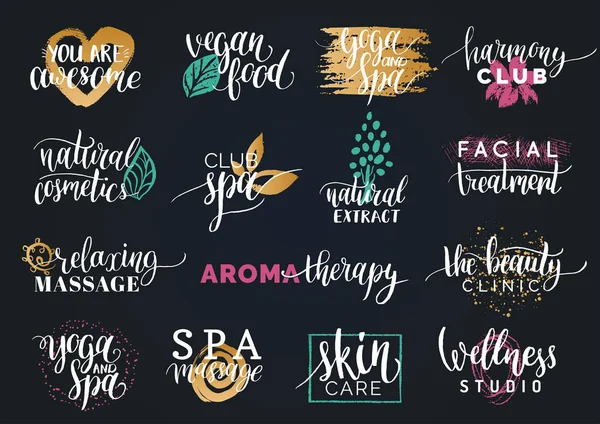 Health and beauty care logos — Stock Vector