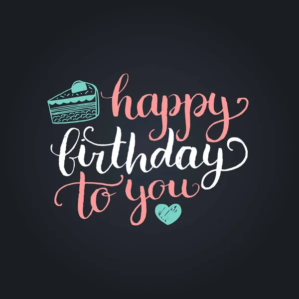 Feliz aniversário para você lettering design —  Vetores de Stock