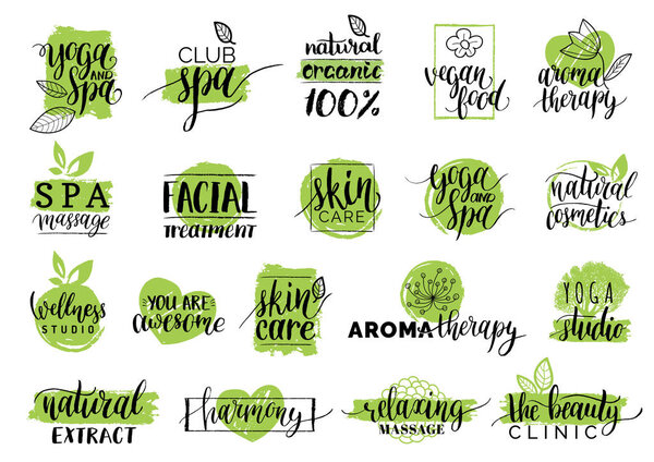 Set of organic logos