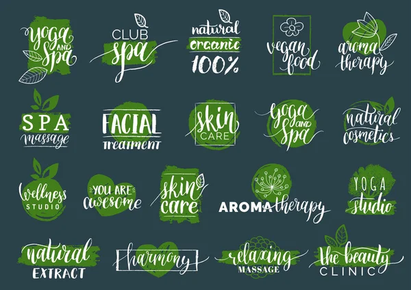 Set of organic logos — Stock Vector