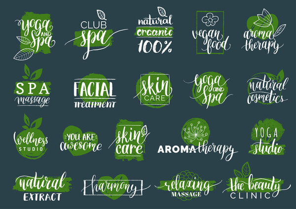 Set of organic logos