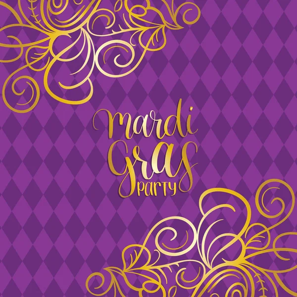 Carta letteraria Mardi Gras — Vettoriale Stock