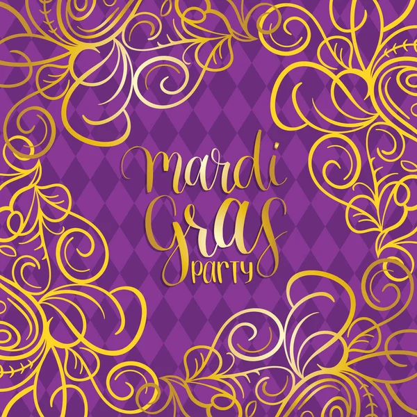 Carte de lettrage Mardi Gras — Image vectorielle