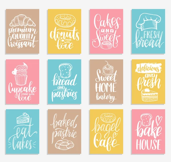 Ensemble d'étiquettes de boulangerie colorée — Image vectorielle