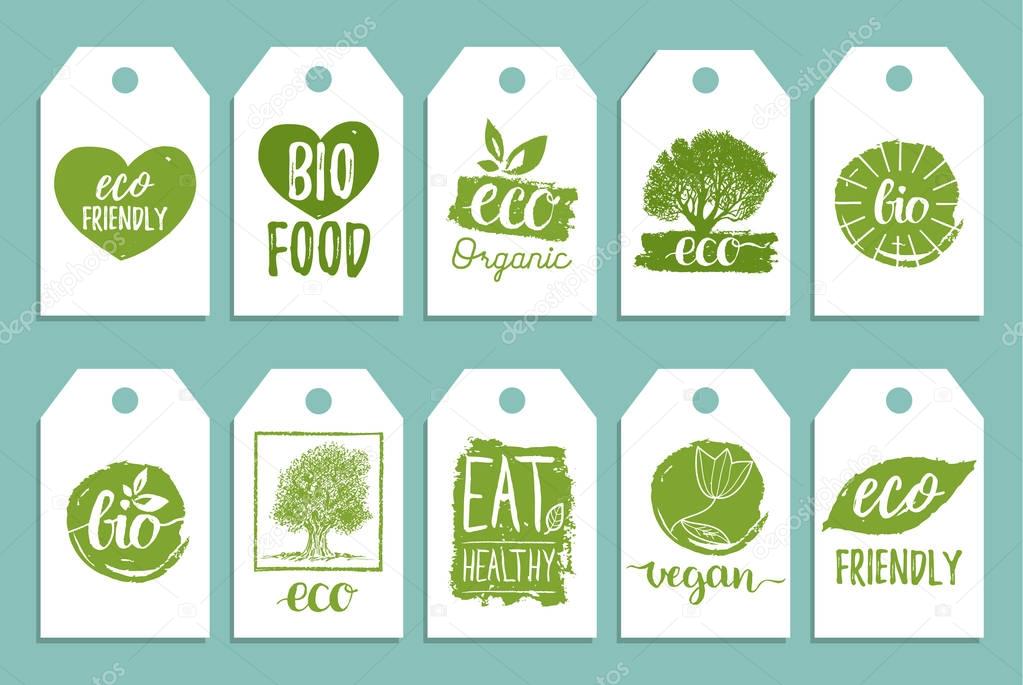 coloured organic food labels 