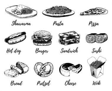 Fast food kümesi skeçler